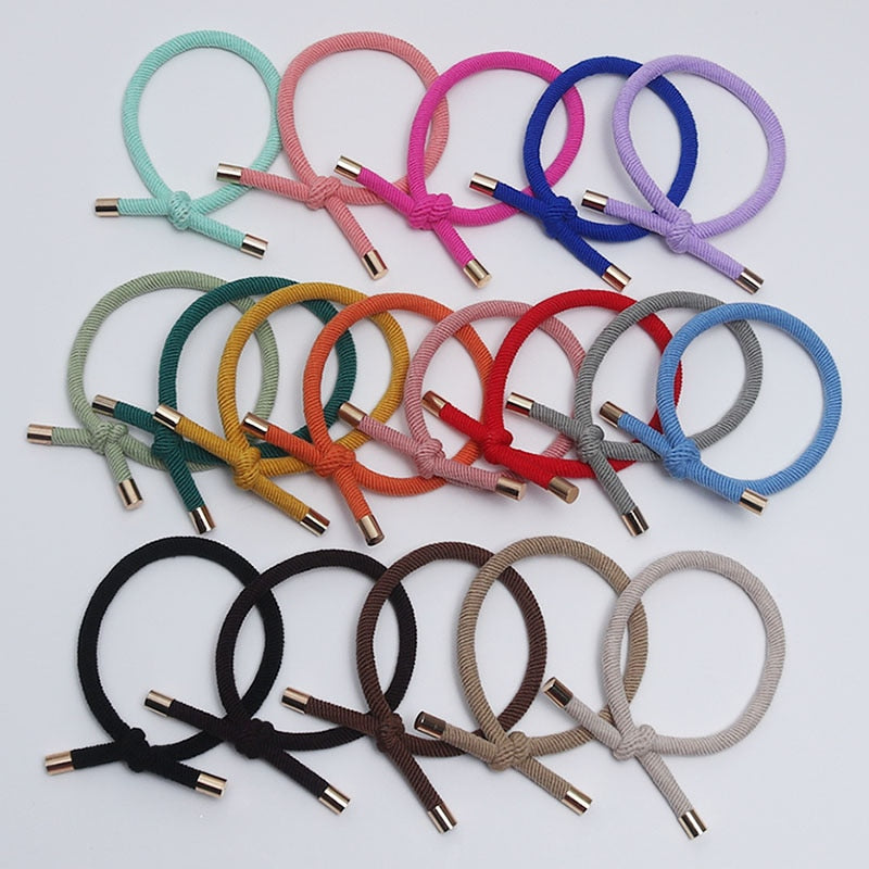 10PC Hair Bands Scrunchies Gold Plated